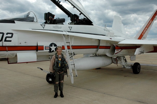 Valerie Cappelaere with jet, 2009