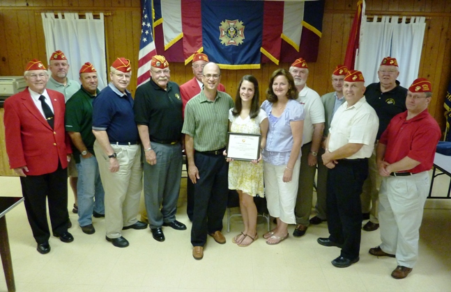Scholarship recipient, family, and detachment members