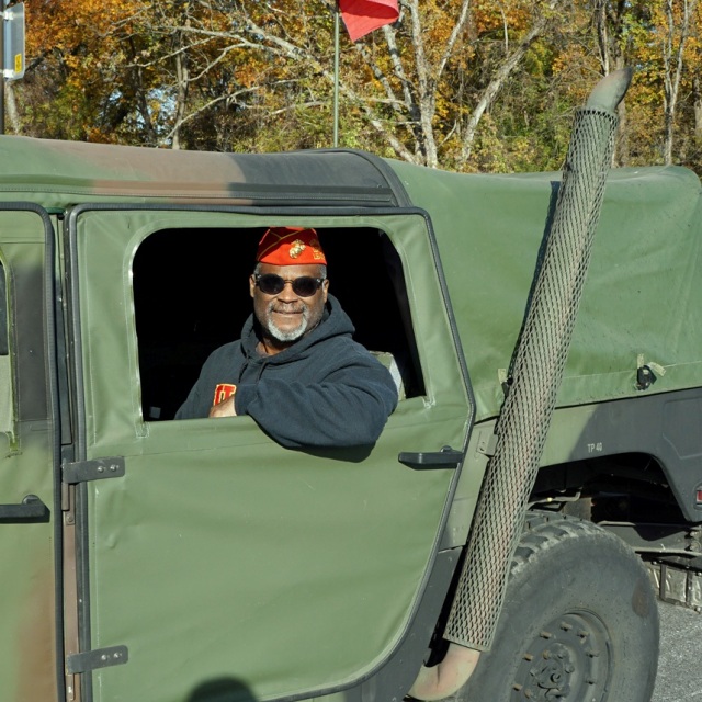 Curtis in a Humvee