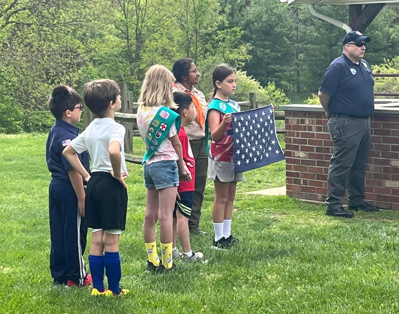 Scouts participating in the burn detail